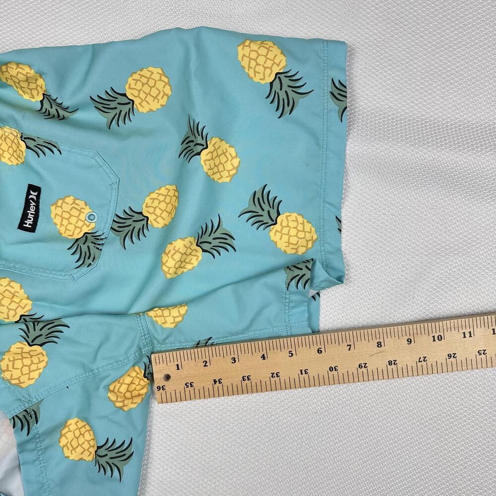 Hurley Shorts Mens XL Blue Pineapple Print Swim Trunks Elastic Waist Tropical - Picture 6 of 10